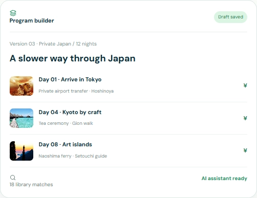 Destinno program builder
